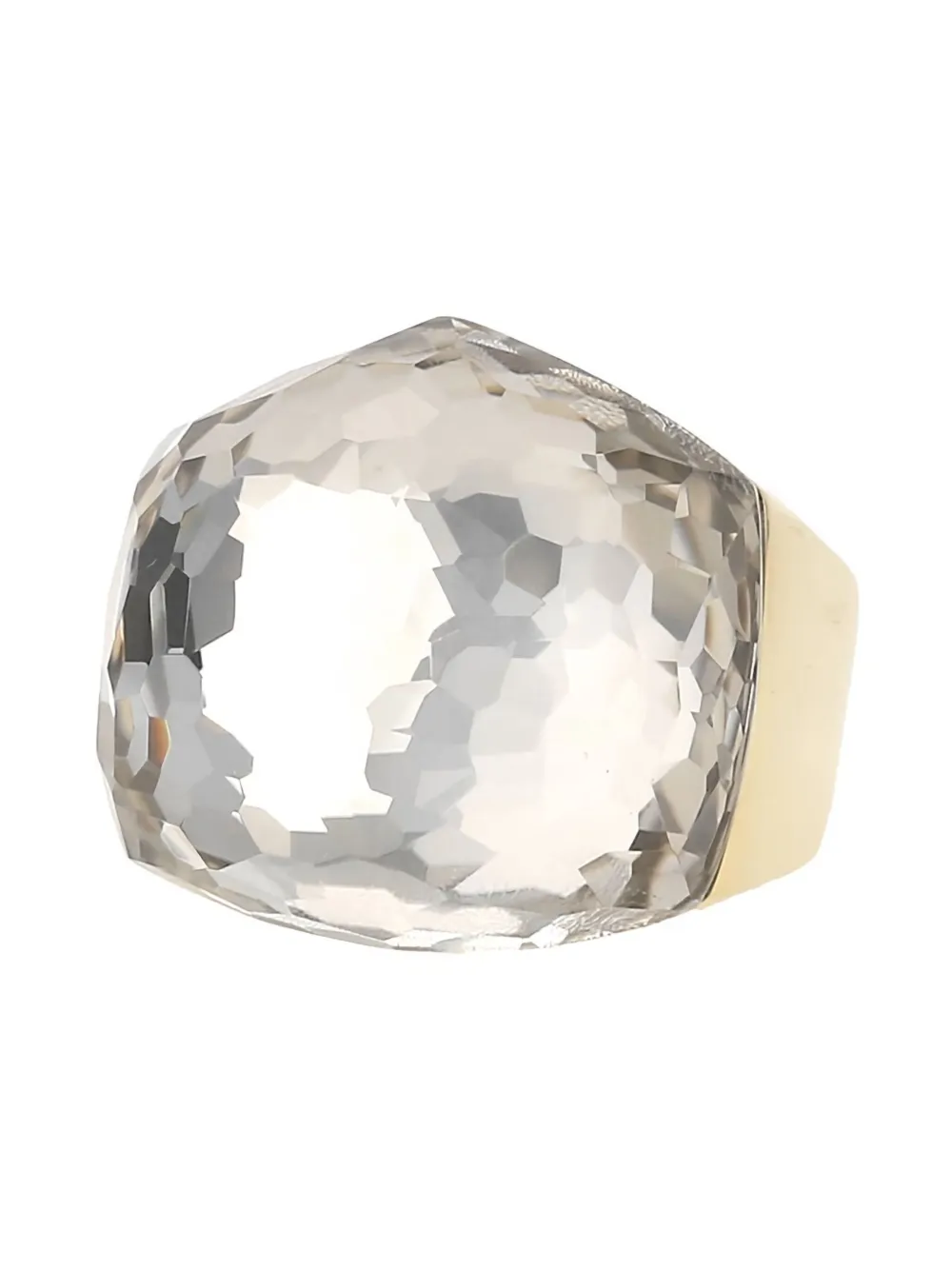 yellow gold rock crystal ring