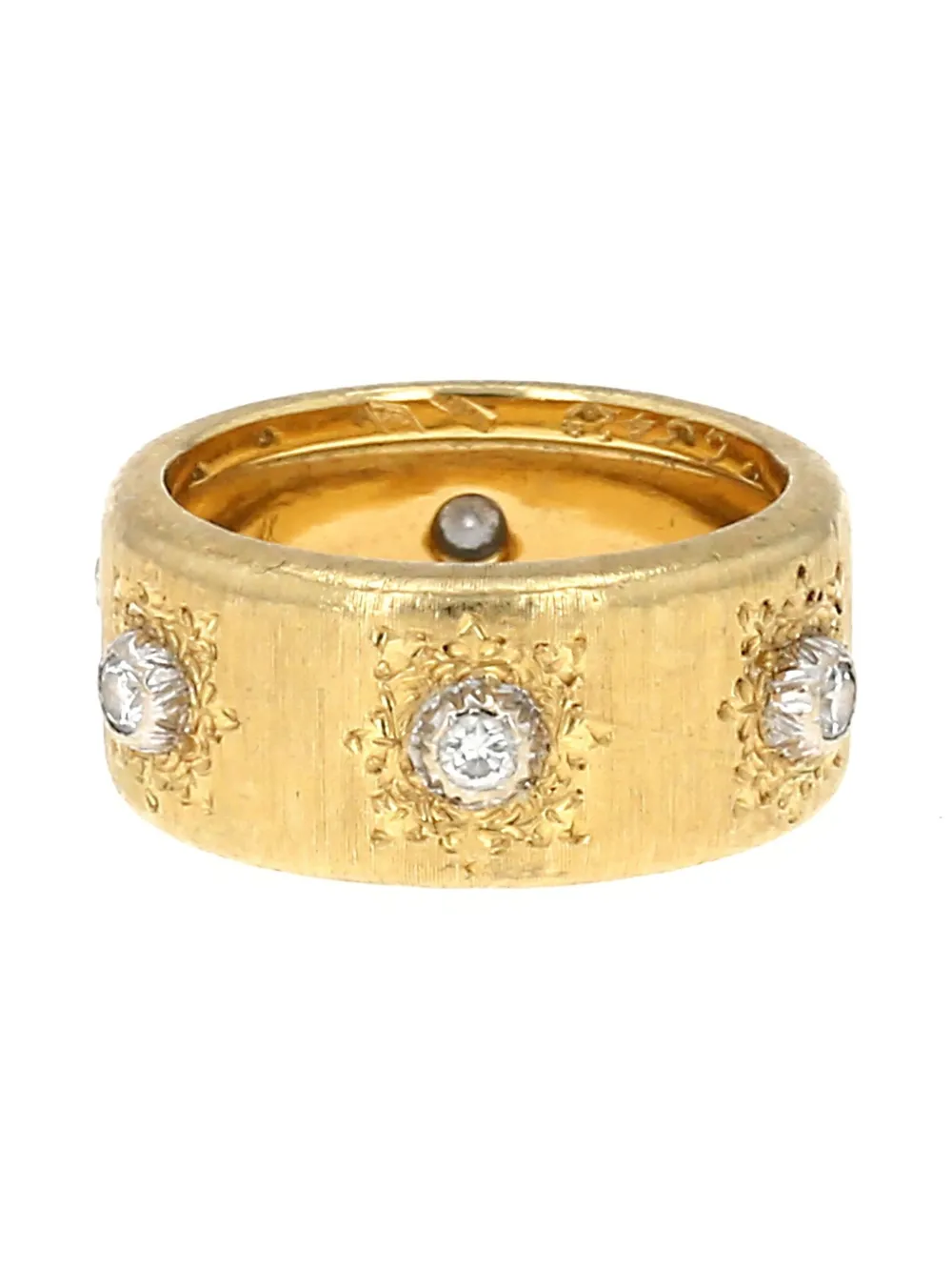 Buccellati 2010s pre-owned 18kt yellow gold Buccellati Macri Classica diamond band ring - Geel