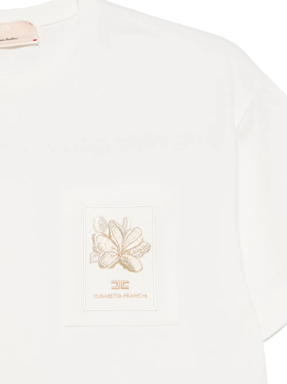 Elisabetta Franchi La Mia Bambina T-shirt met logopatch Wit