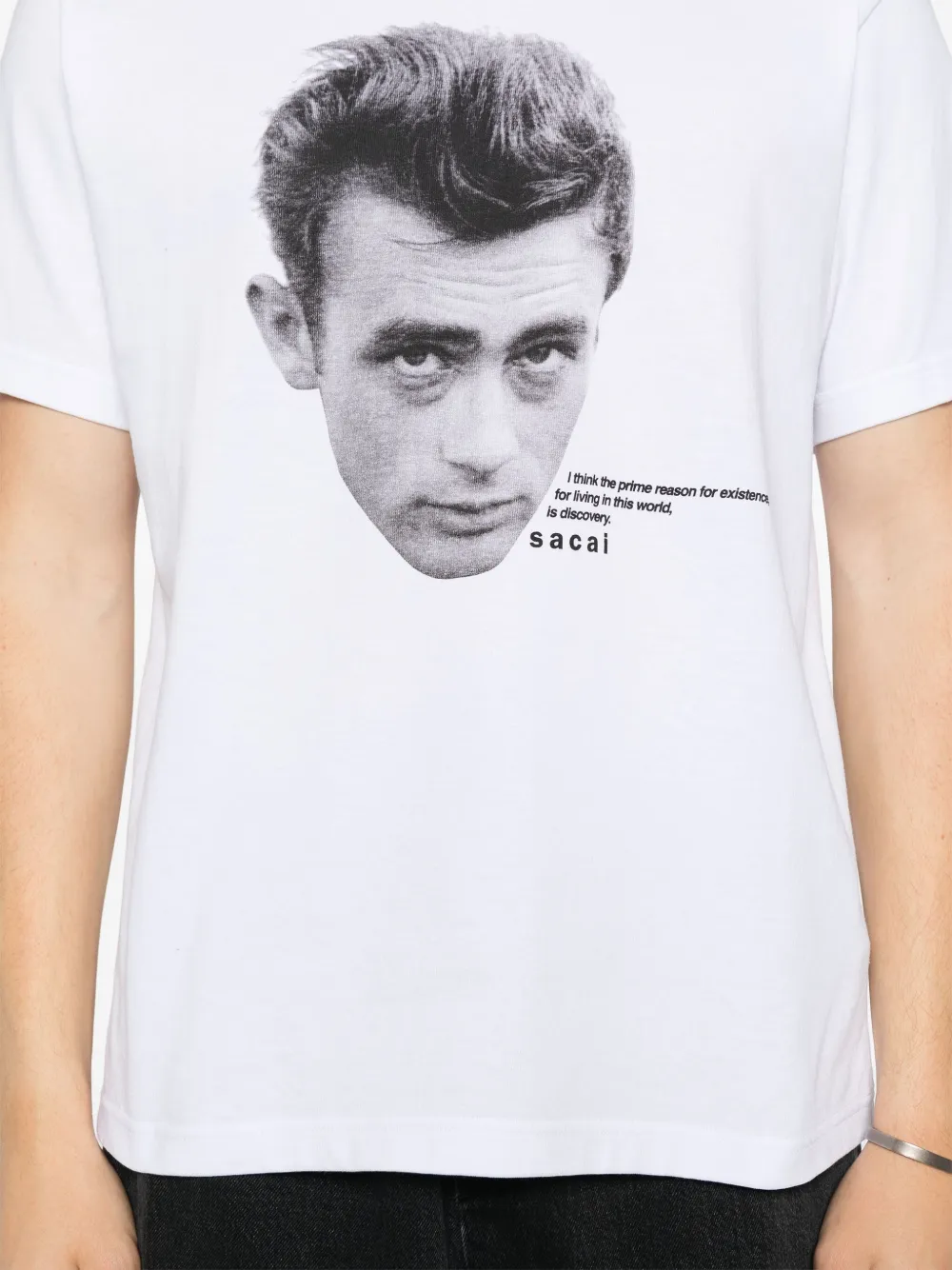 Sacai James Dean Graphic Logo T-shirt In White