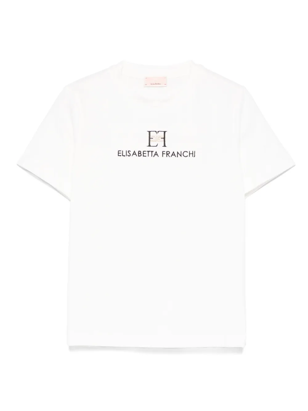 Elisabetta Franchi La Mia Bambina T-shirt met geborduurd logo Beige