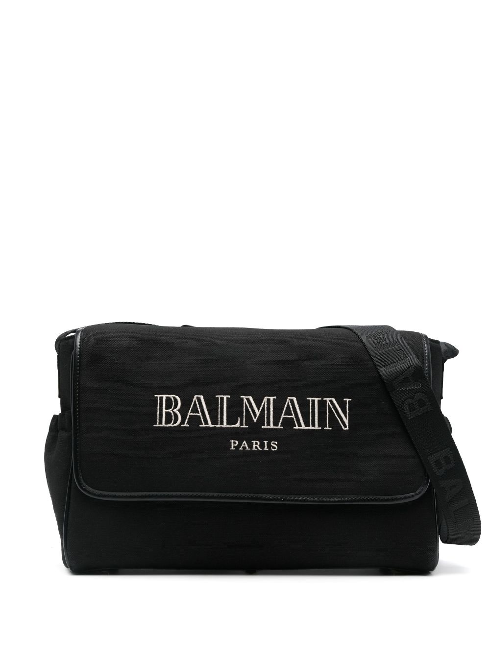 Balmain Kids logo-embroidered changing bag - Black