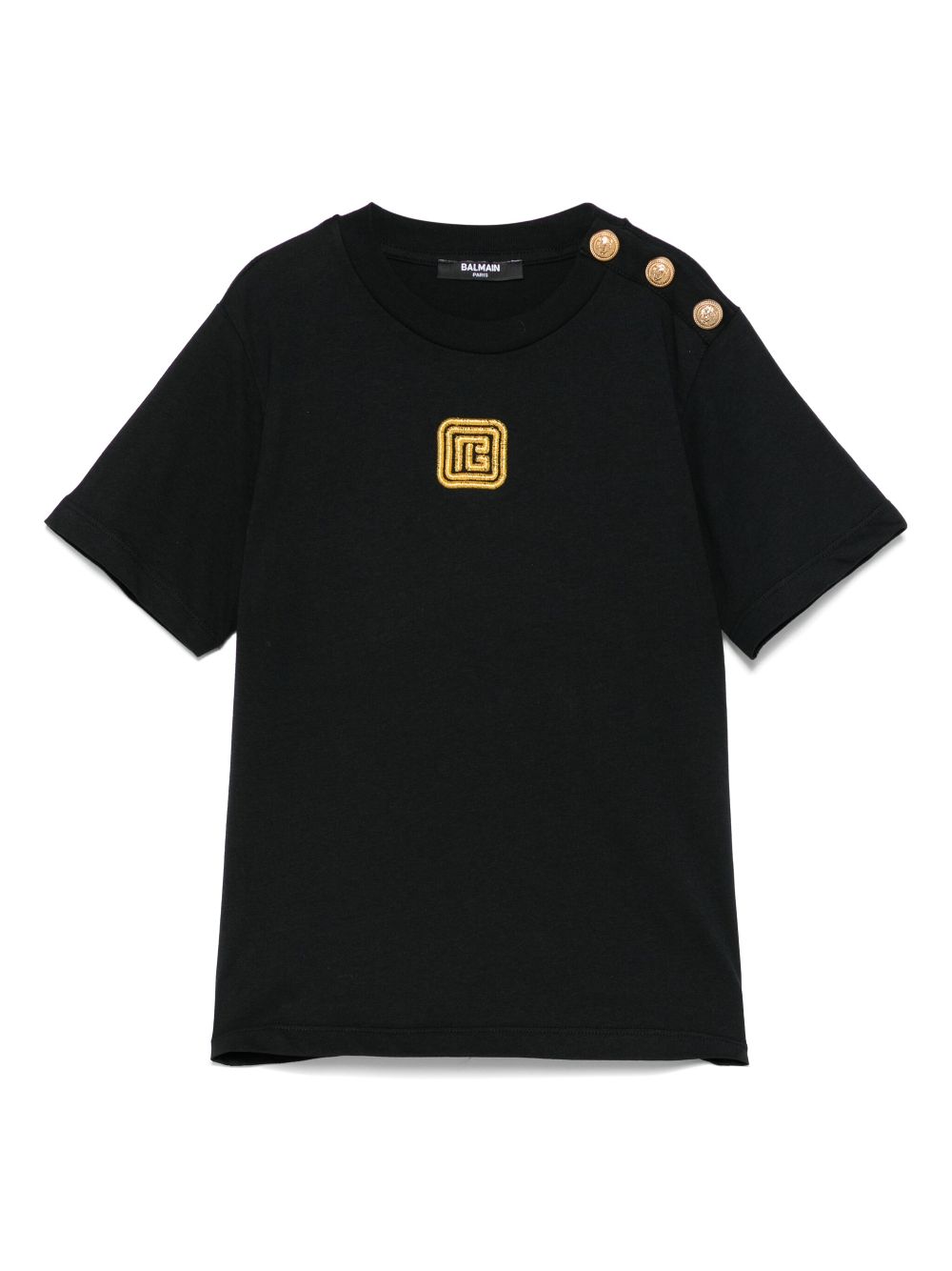 Balmain Kids logo-embroidered T-shirt - Black