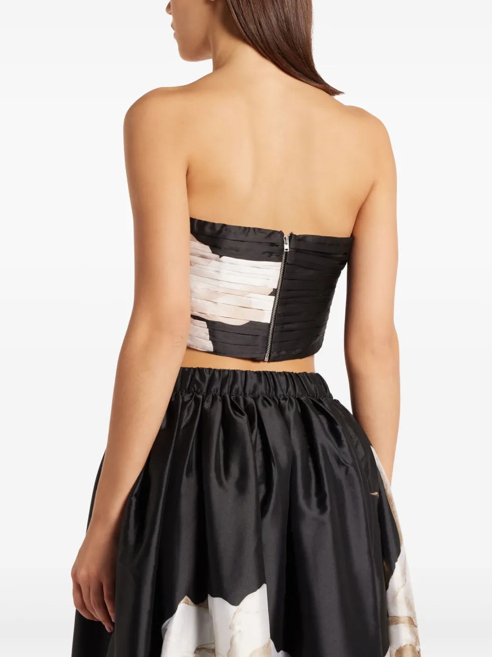 Shop Hemant & Nandita Ruched Bustier In Neutrals