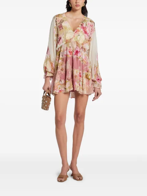 Hemant And Nandita floral-print mini dress HNSAMA5750 - 1