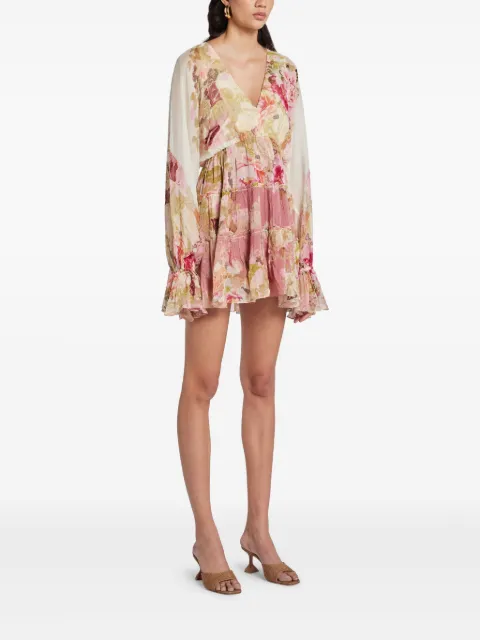 Hemant And Nandita floral-print mini dress HNSAMA5750 - 2