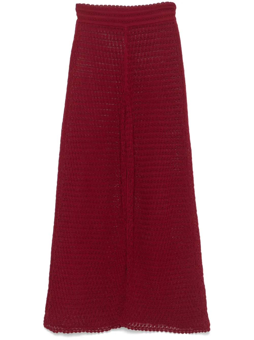 pointelle-knit trousers