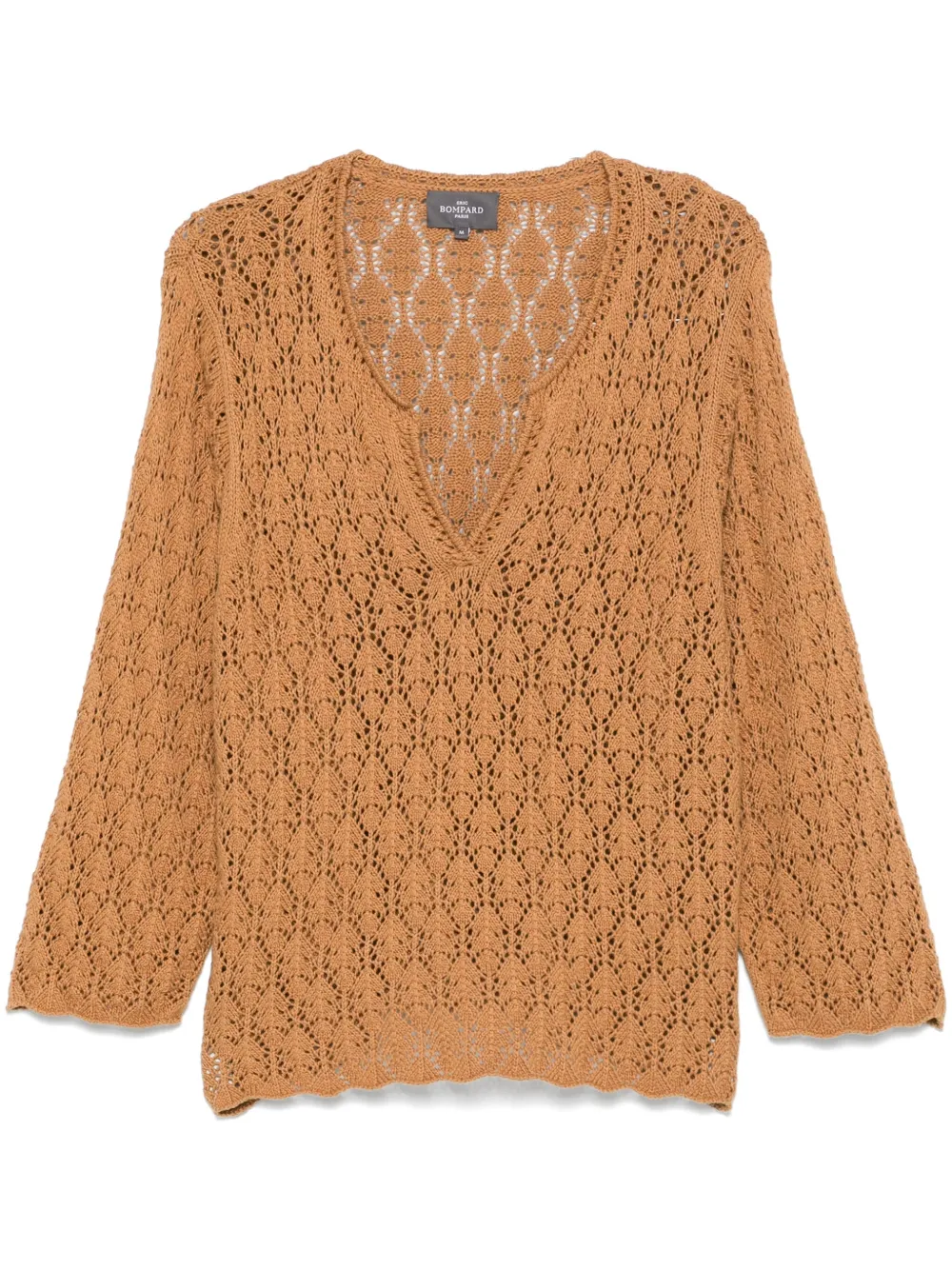 crochet-knit sweater