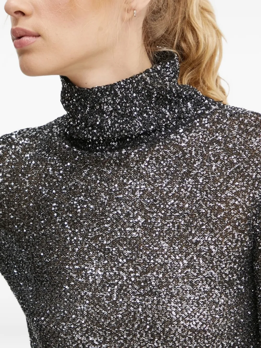 A.L.C. sequinned turtleneck top Grijs