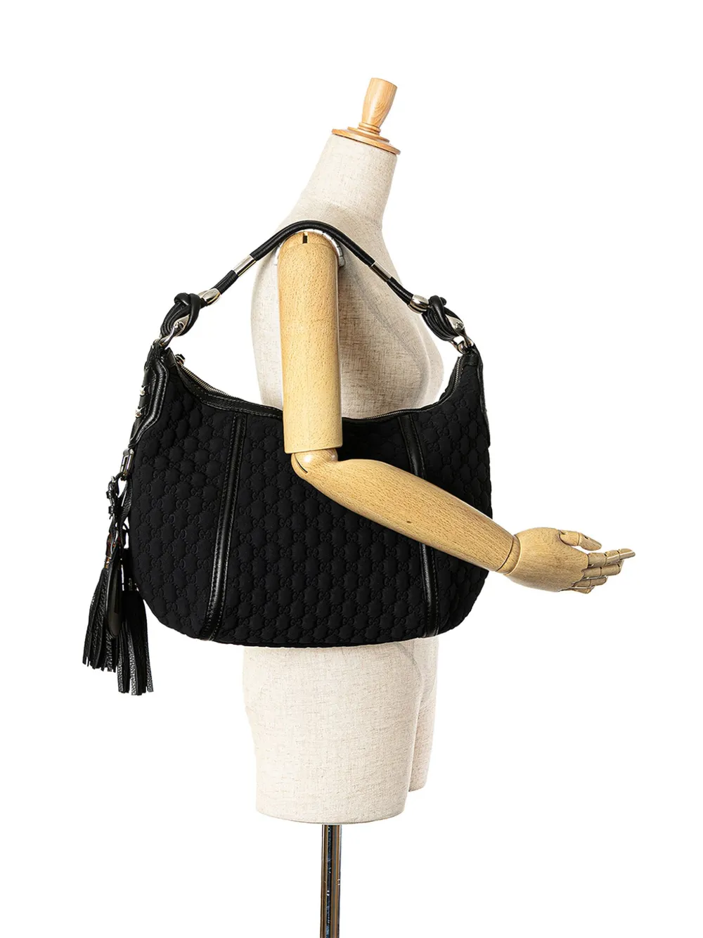 Gucci Pre-Owned 2000-2015 Guccissima Neoprene Techno Horsebit hobo bag - Zwart