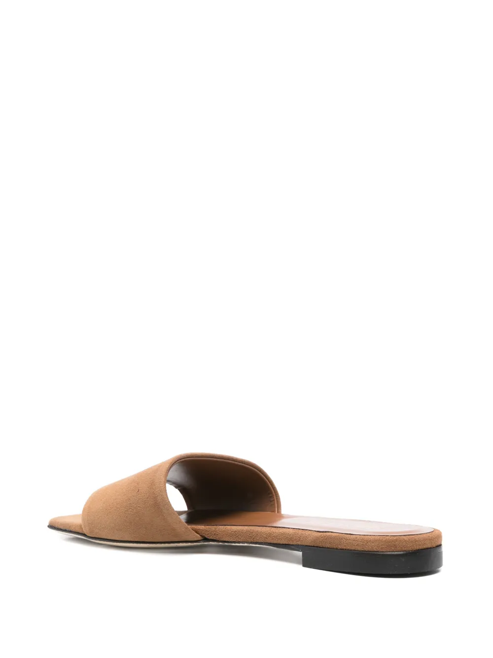 Shop Semicouture Suede Slides In Brown