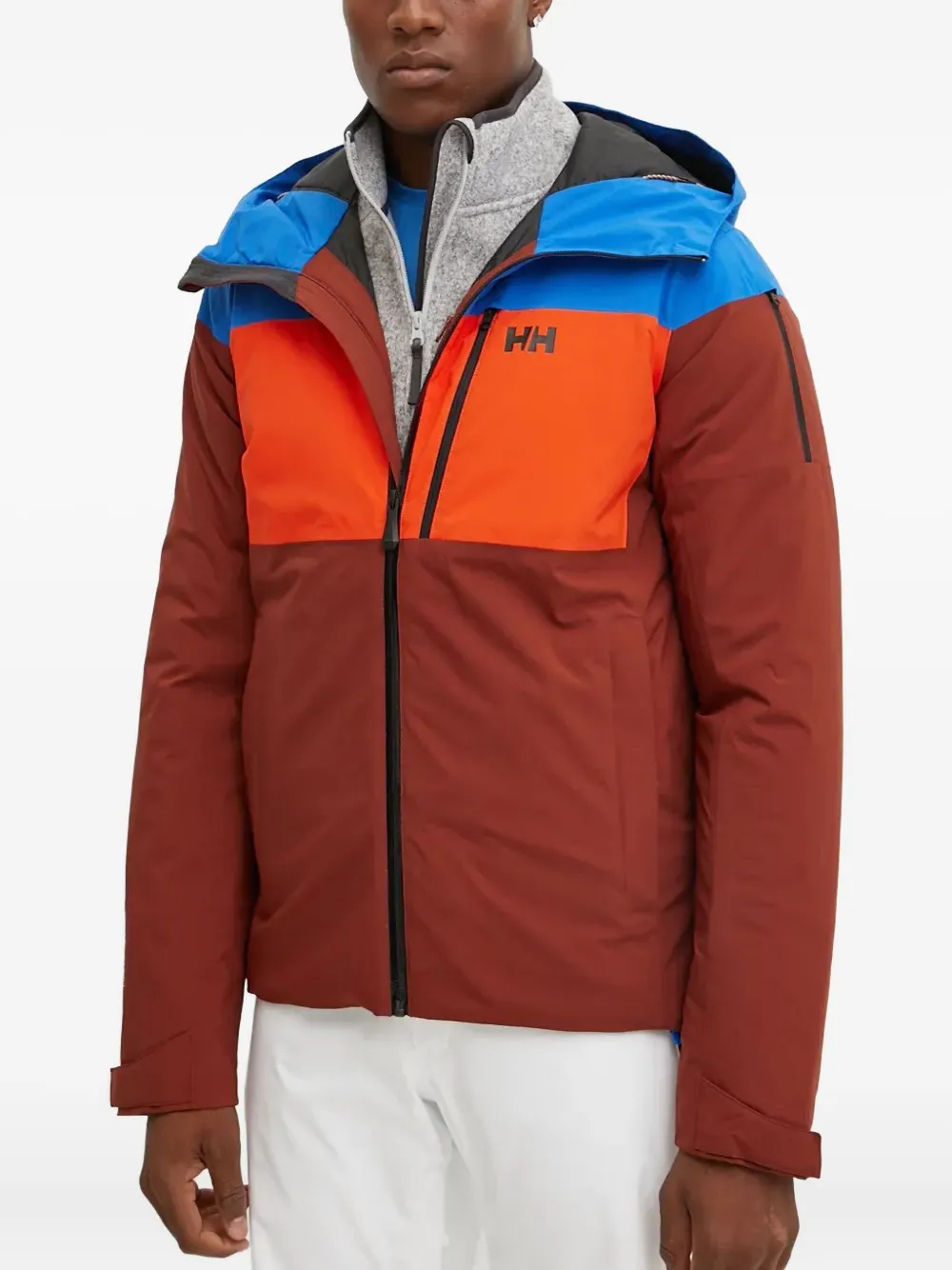 Helly Hansen colourblock hooded jacket | Brown | Image 1