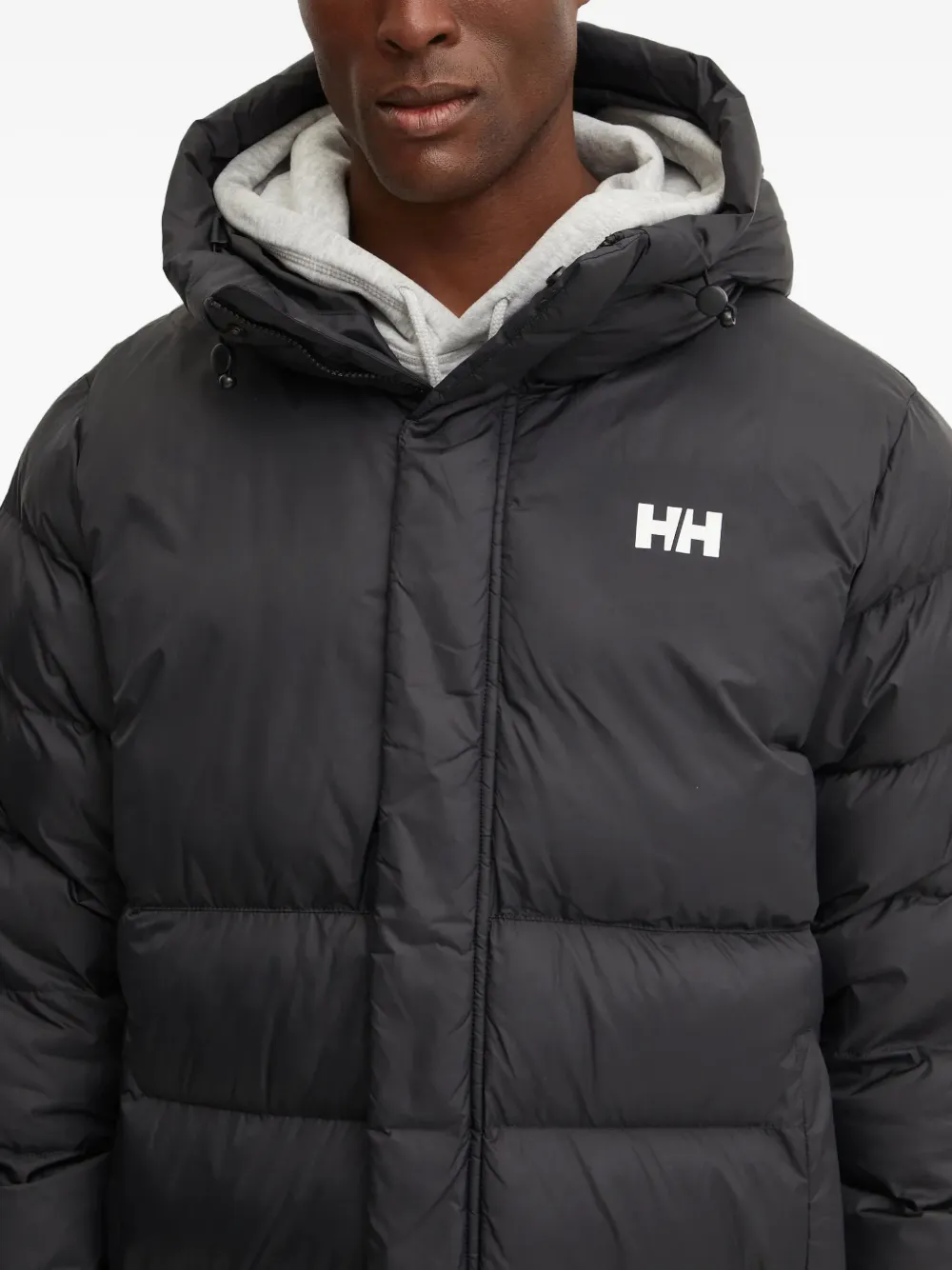 Helly Hansen Hooded Logo Coat In Black