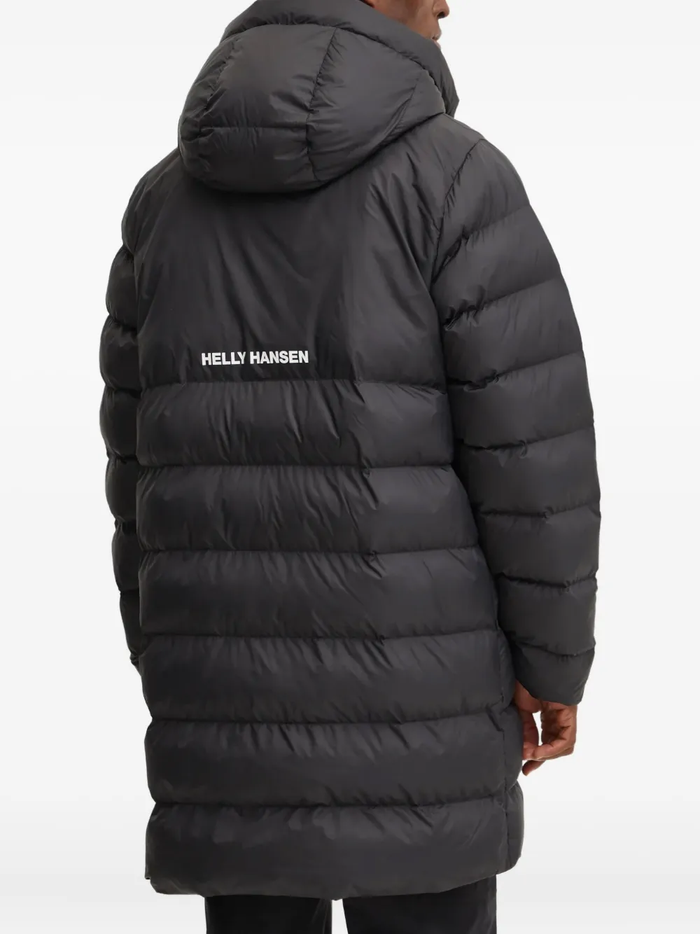 Helly Hansen Hooded Logo Coat In Black