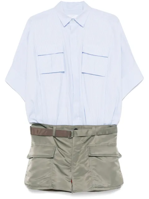 sacai vestido camisero con paneles