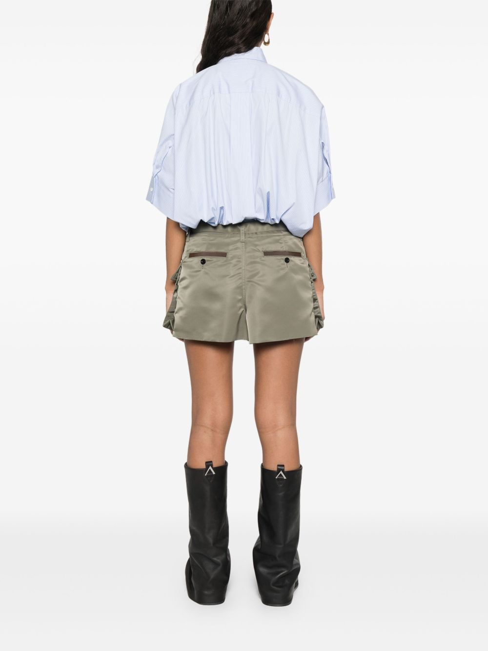 SACAI PANELLED MINI SHIRT DRESS