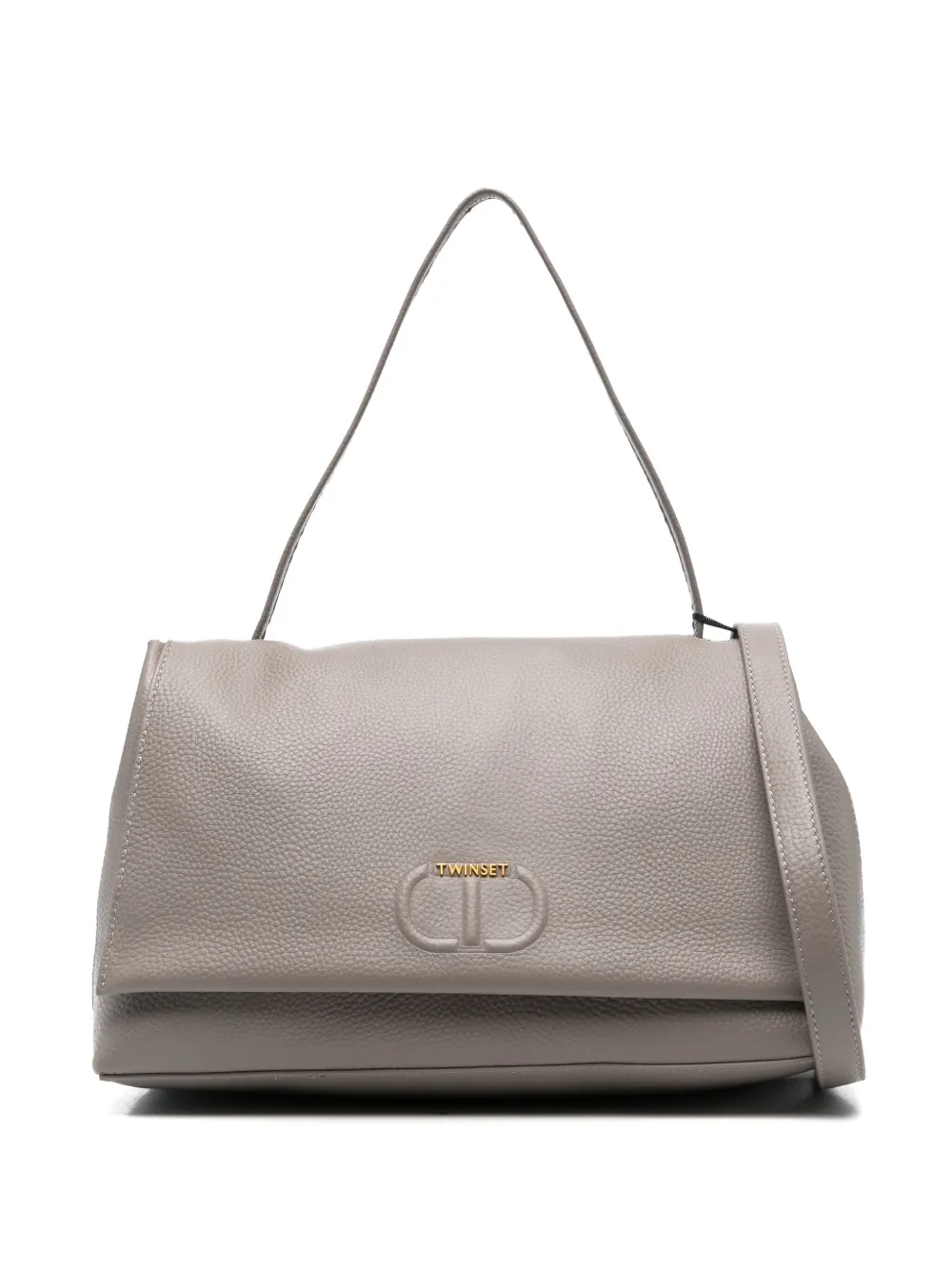 TWINSET Leren shopper Grijs
