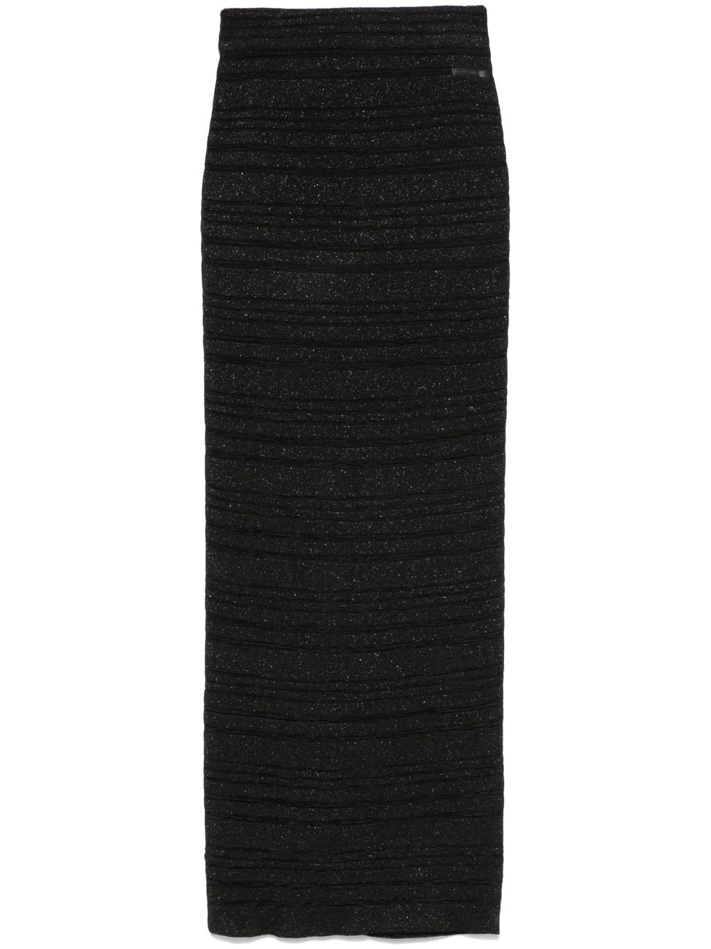 ANDREĀDAMO ribbed-knit midi skirt – Black