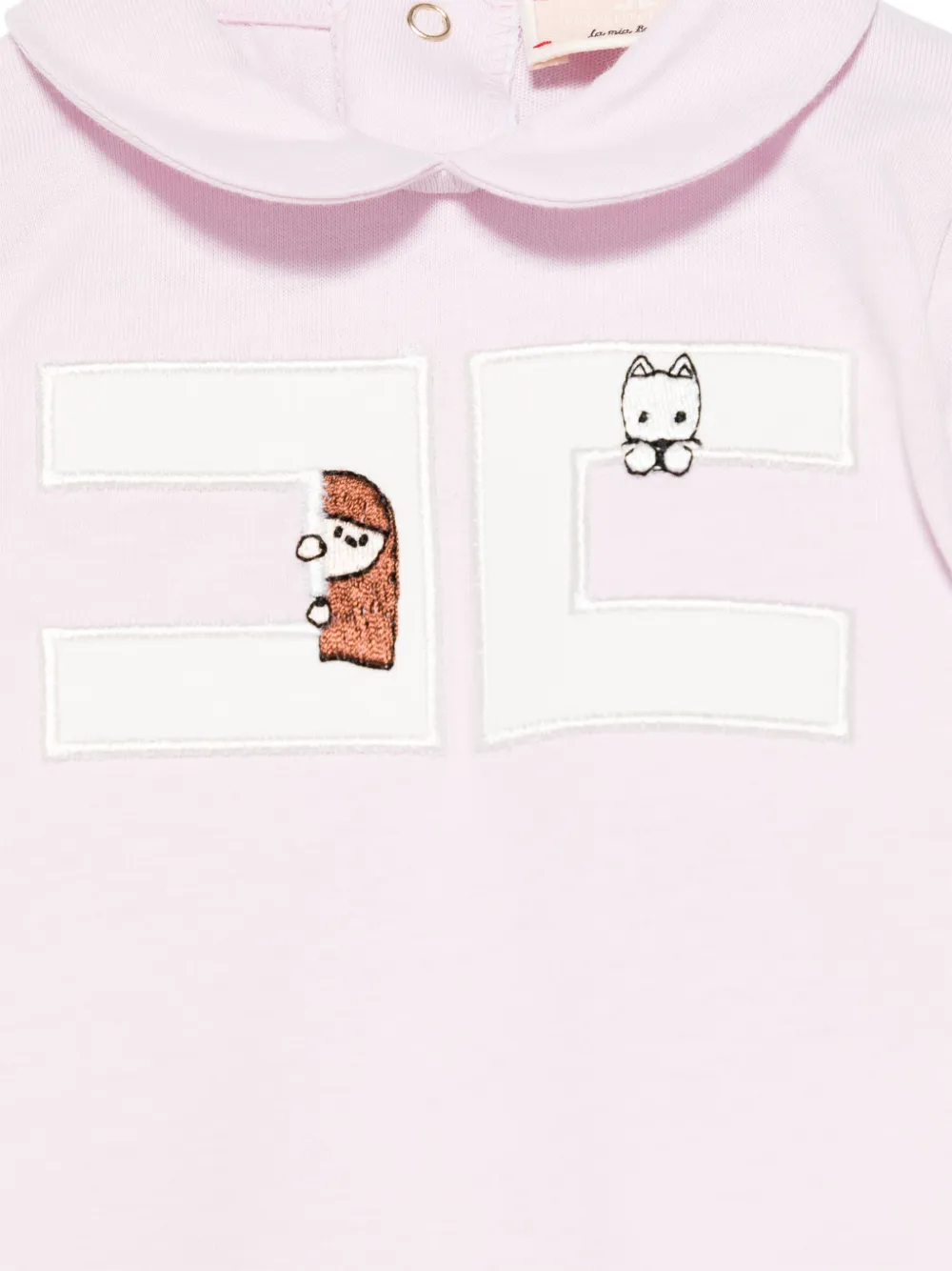 Elisabetta Franchi La Mia Bambina Pyjama met geborduurd logo Paars
