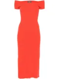 Eric Bompard Bardot-neckline midi dress - Orange