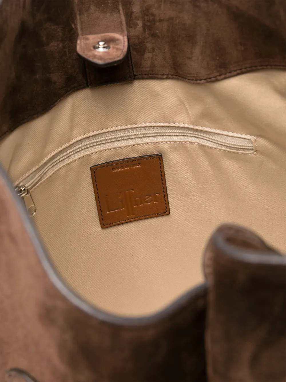 Little Liffner Belted Bucket Bag Dark Brown Suede In Brown