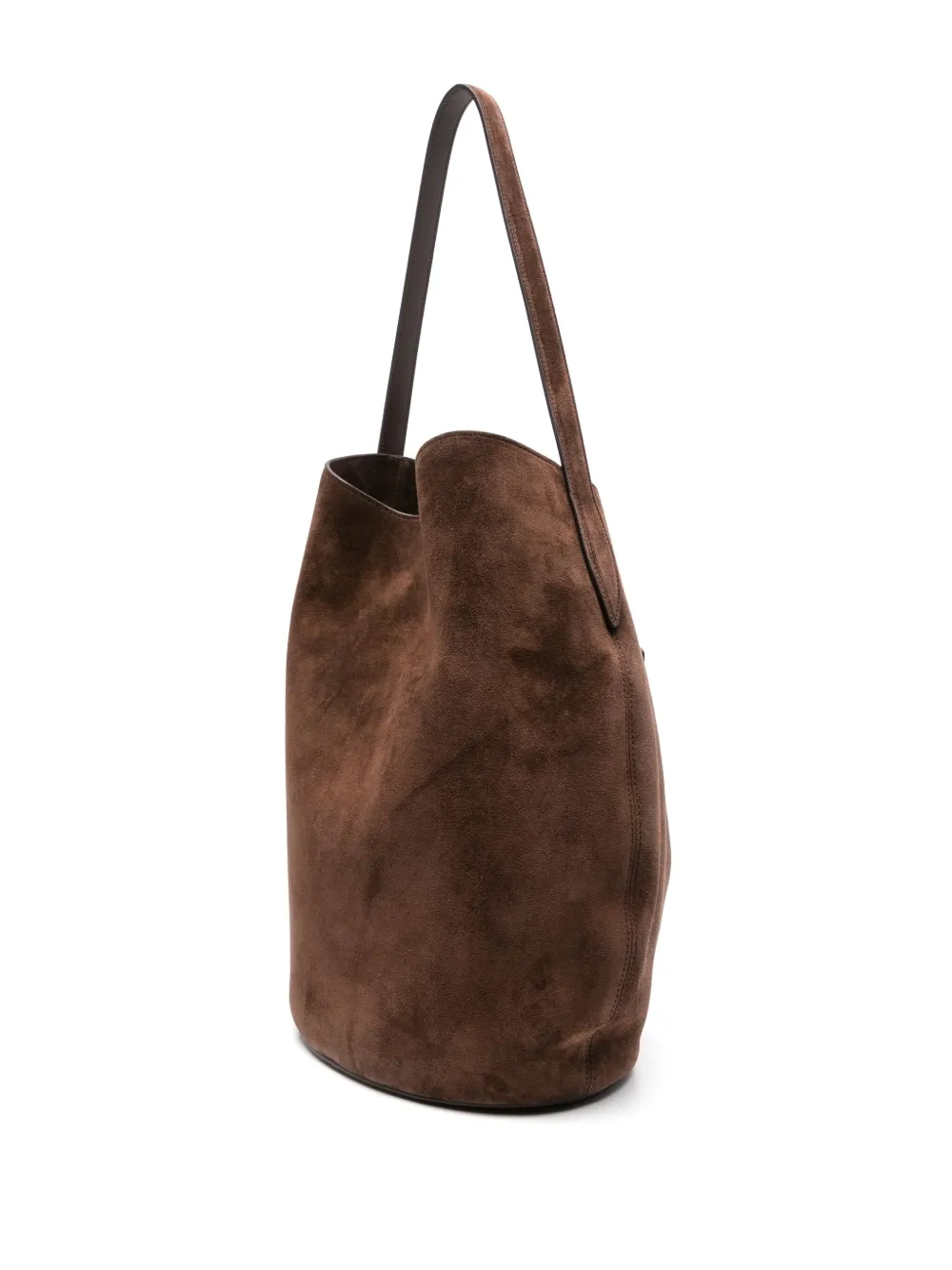 Little Liffner Belted Bucket Bag Dark Brown Suede In Brown