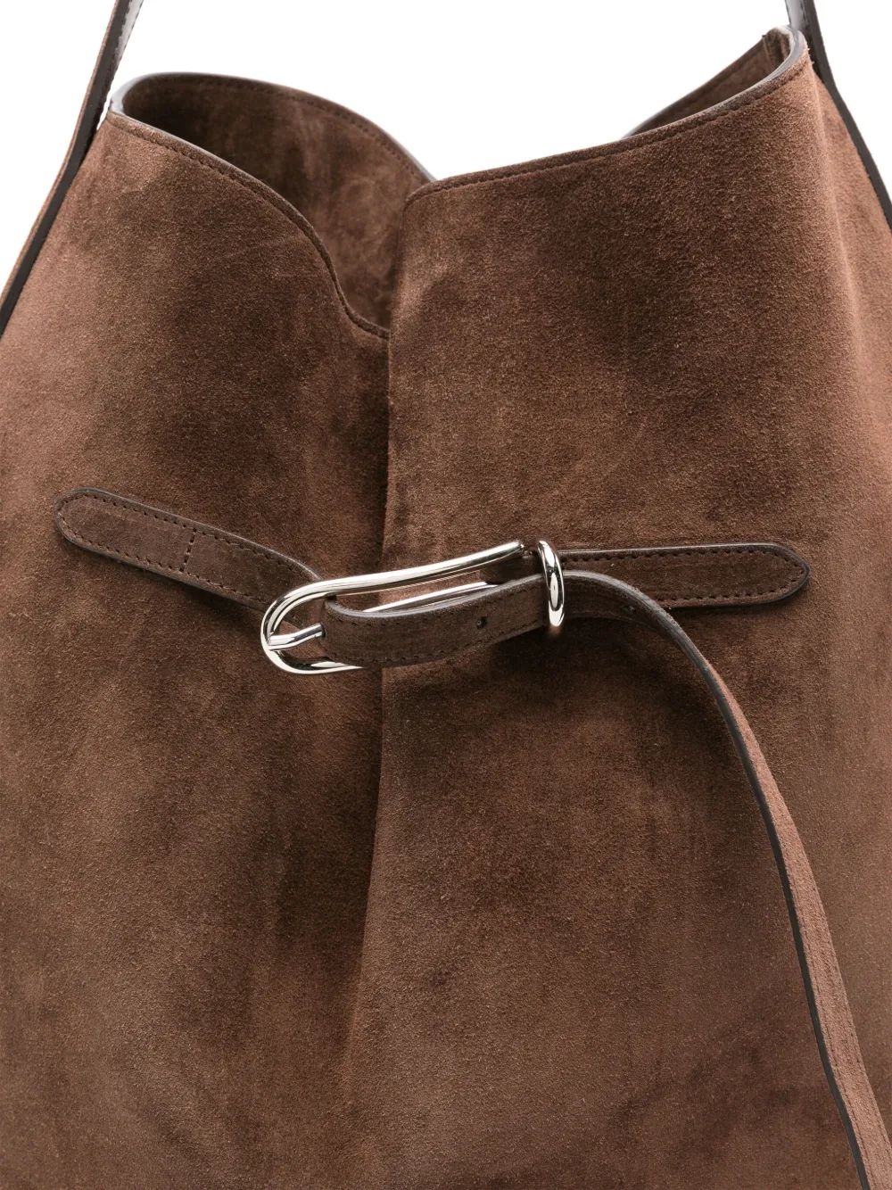 Little Liffner Belted Bucket Bag Dark Brown Suede In Brown