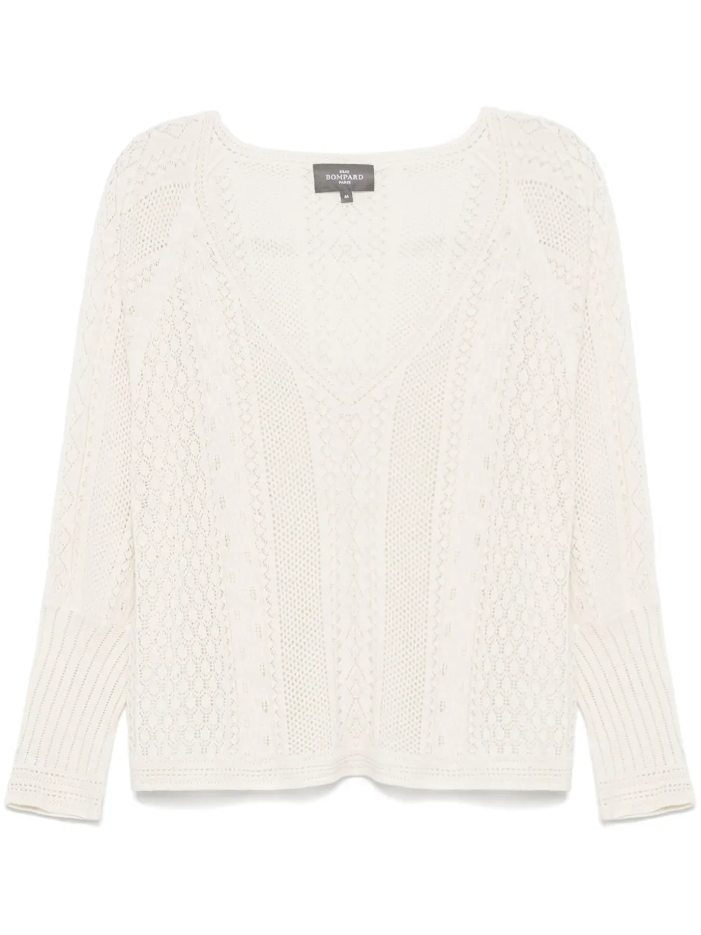 pointelle-knit V-neck top