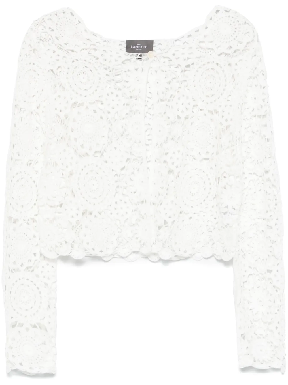 guipure-lace cropped jacket