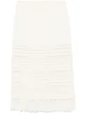 Eric Bompard fringed midi skirt - Neutrals