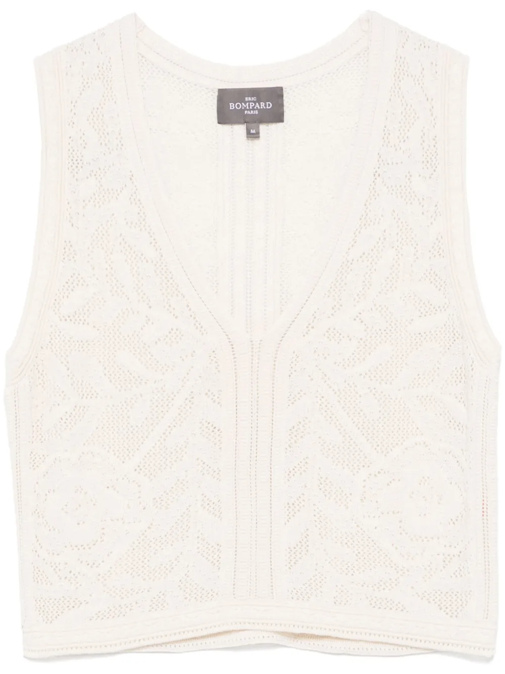 pointelle V-neck vest