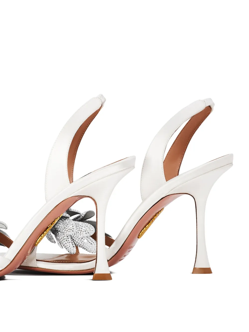 Aquazzura crystal-embellished slingback sandals White