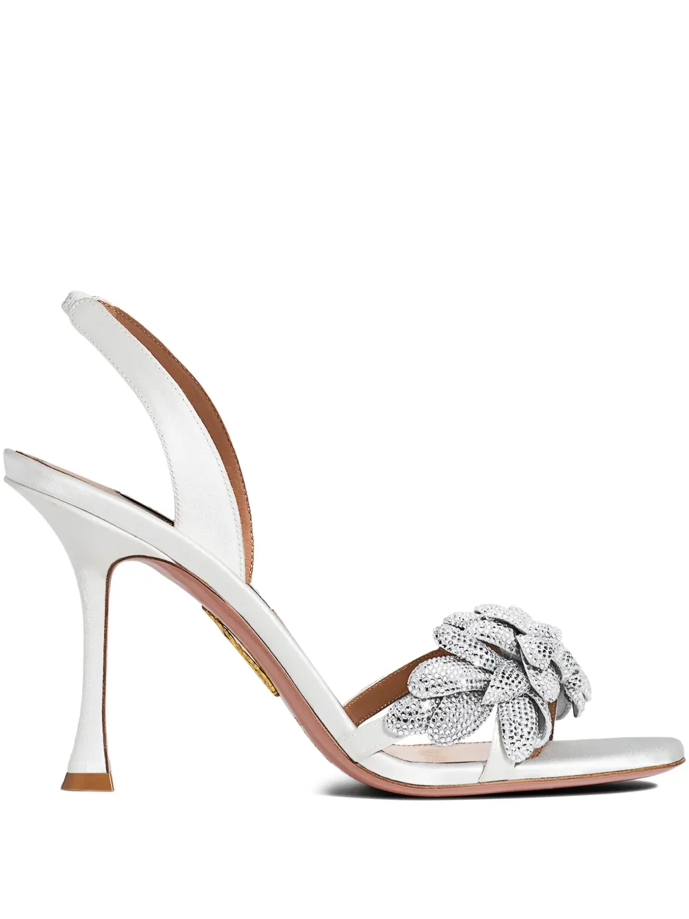 Aquazzura crystal-embellished slingback sandals | White | Image 1