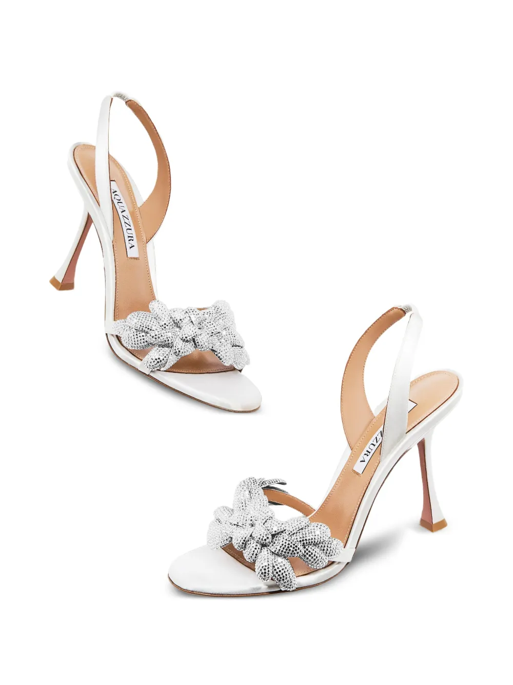 Aquazzura crystal-embellished slingback sandals White