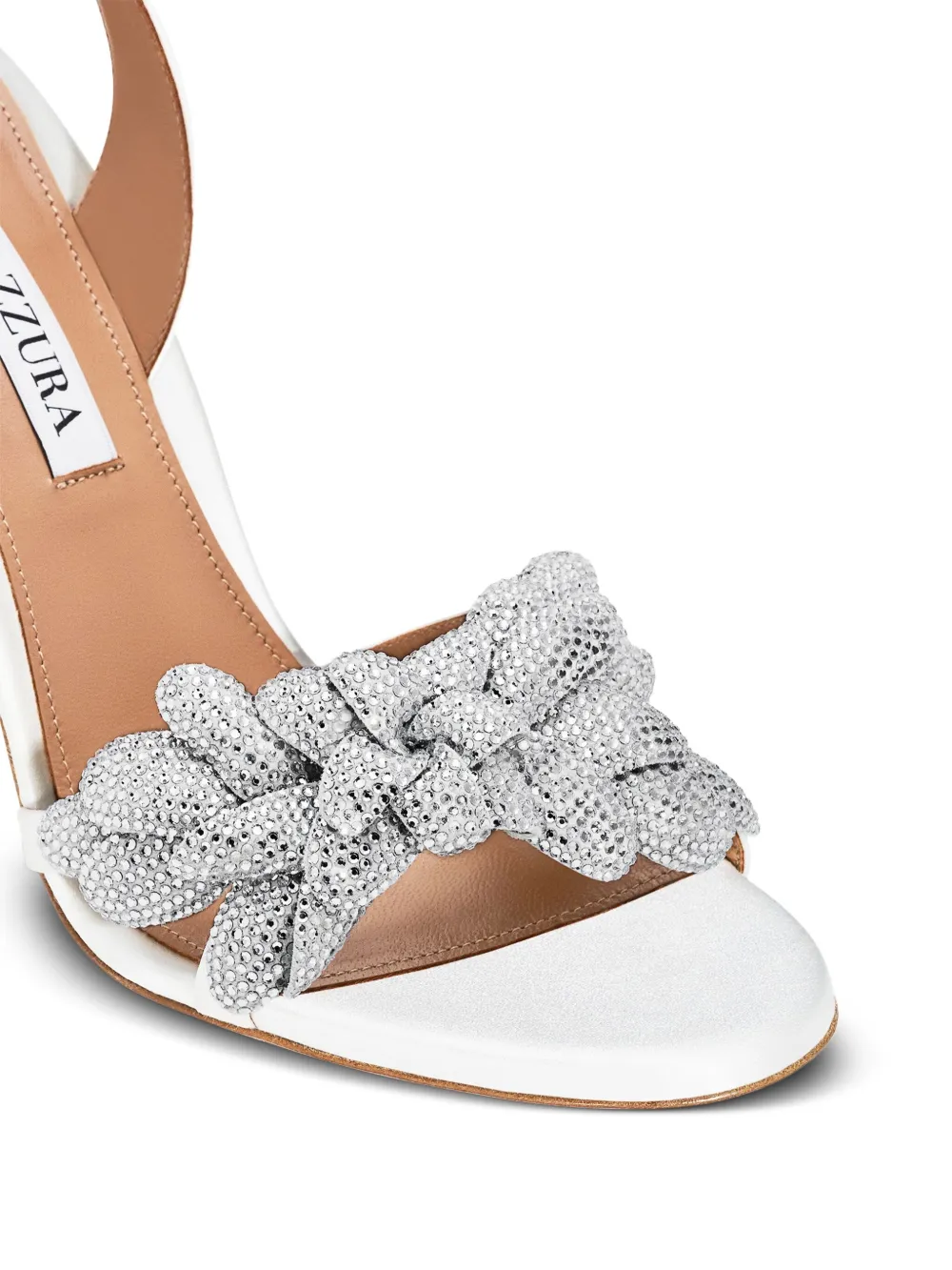 Aquazzura crystal-embellished slingback sandals White