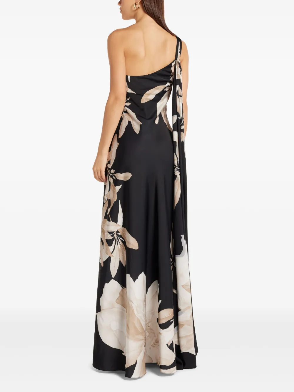 Hemant & Nandita Midikleid Mit Blumen-print In Schwarz