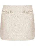 LoveShackFancy faux-pearl embellished mini skirt - Neutrals