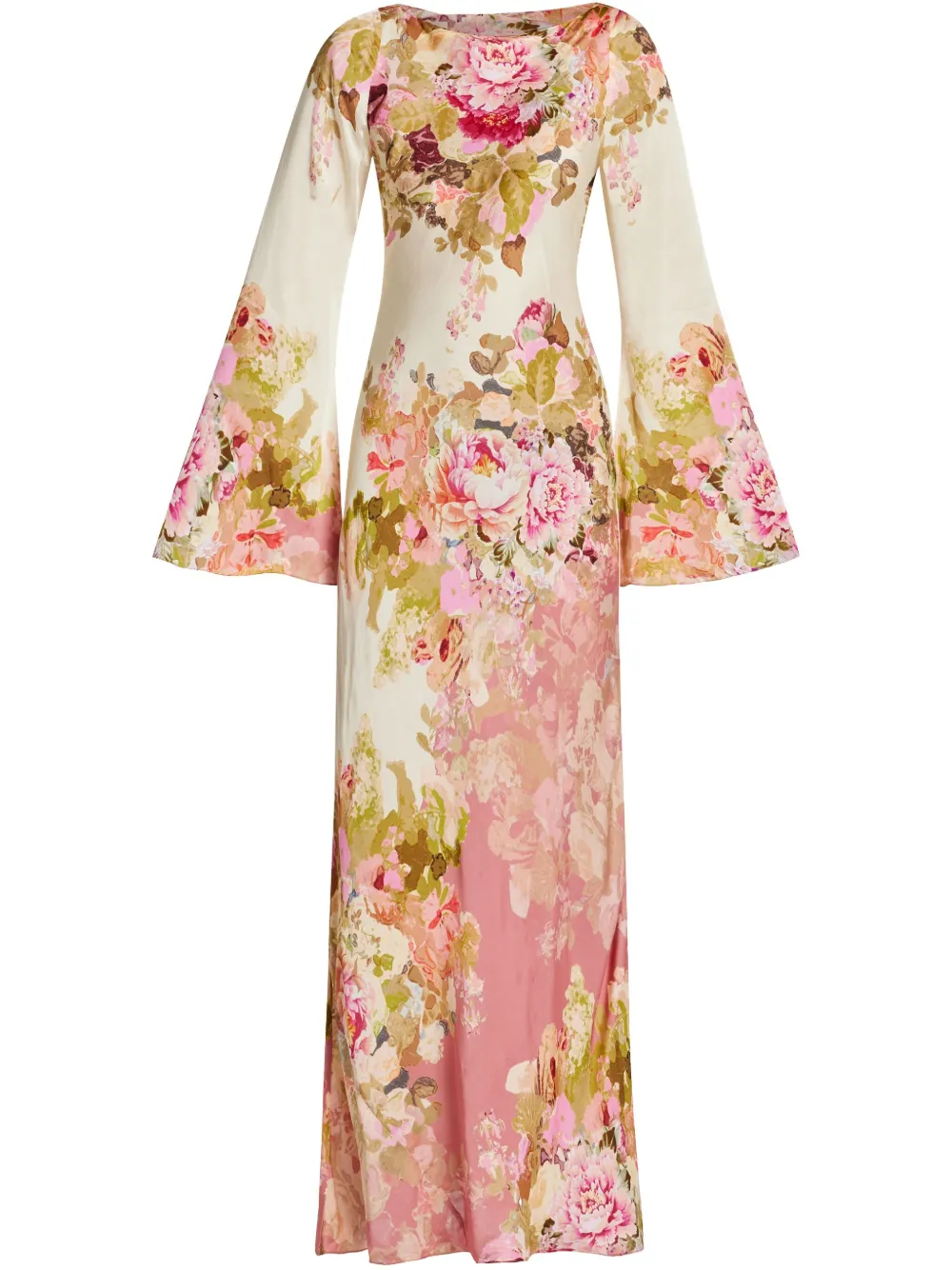 Hemant And Nandita Vestido midi com estampa floral | Branco | Image 1