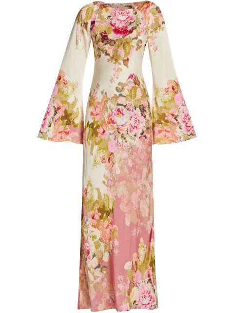 Hemant And Nandita Vestido midi com estampa floral