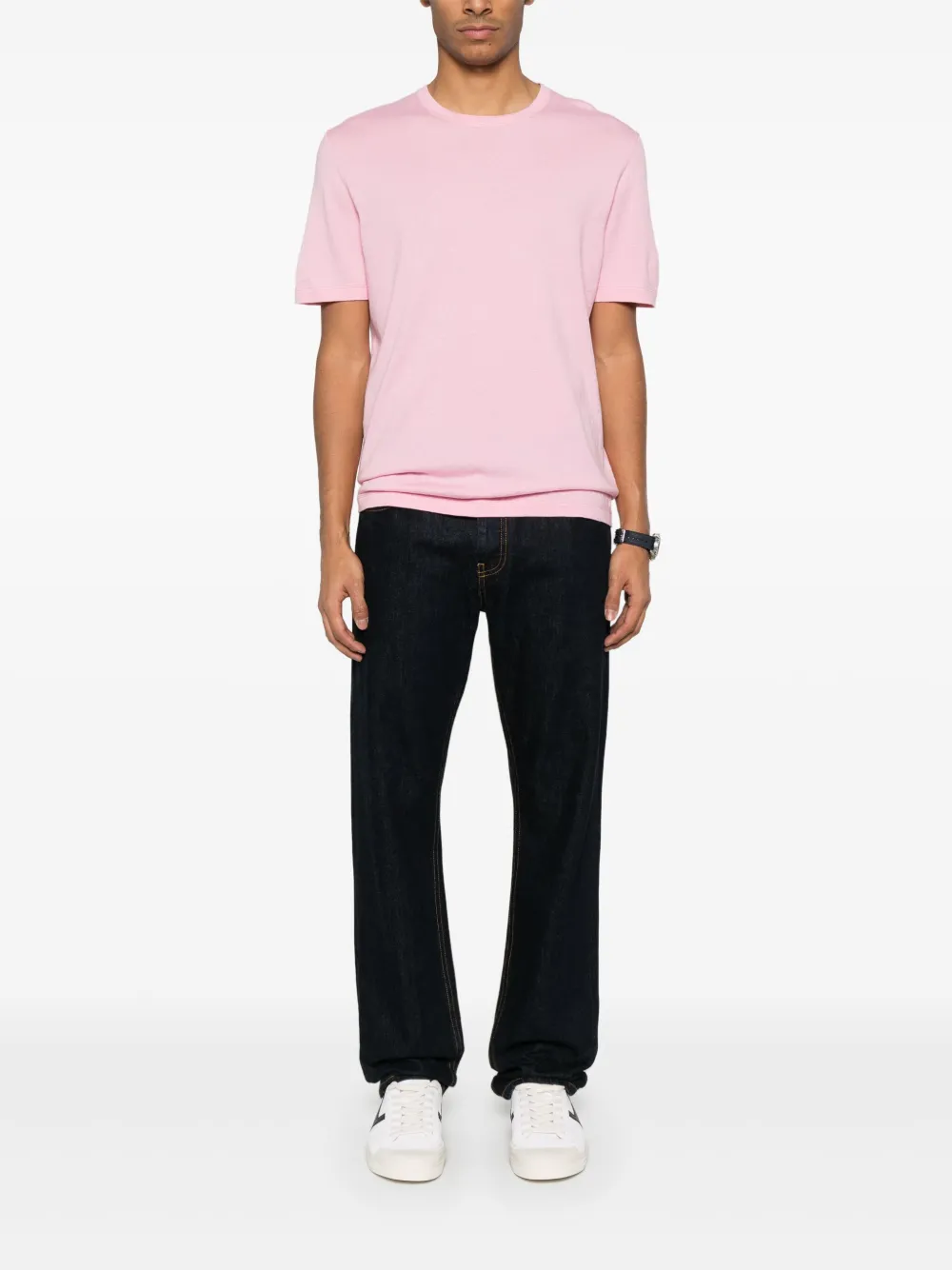 Eric Bompard Fijngebreid T-shirt - Roze