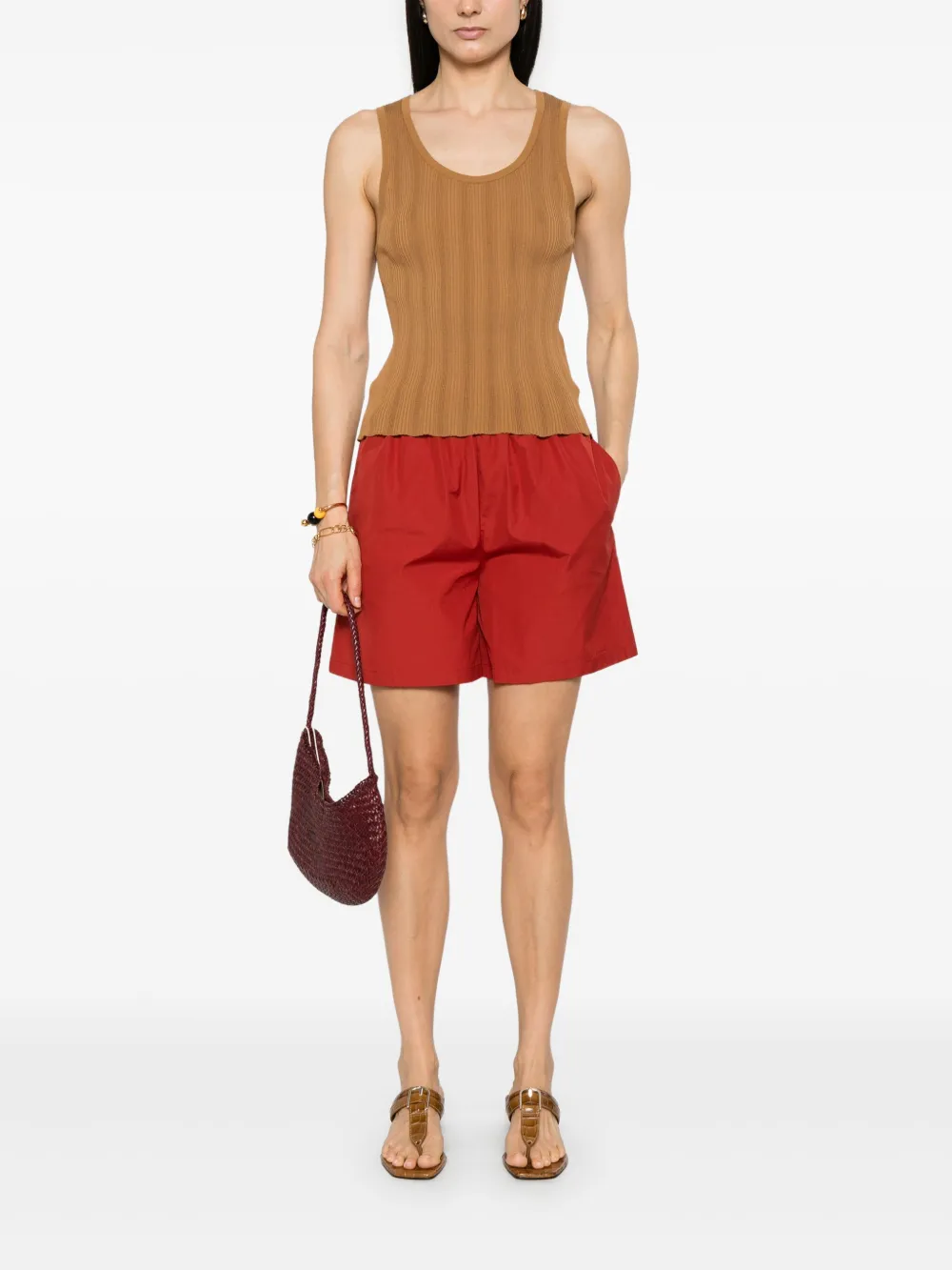 Eric Bompard Geribbelde tanktop - Bruin