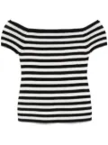 Eric Bompard striped Bardot top - White