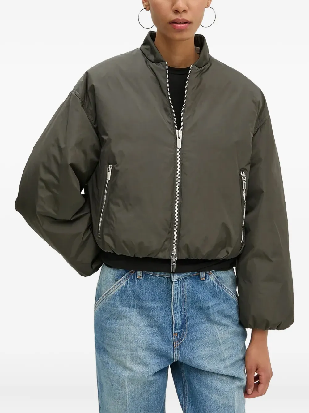 A.l.c Zane Bomber Jacket In Gray