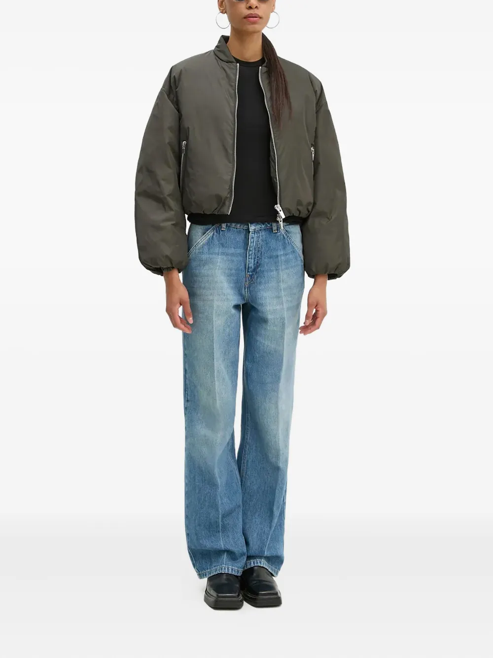 A.l.c Zane Bomber Jacket In Gray