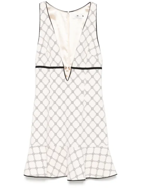 Elisabetta Franchi diamond-print crepe mini dress