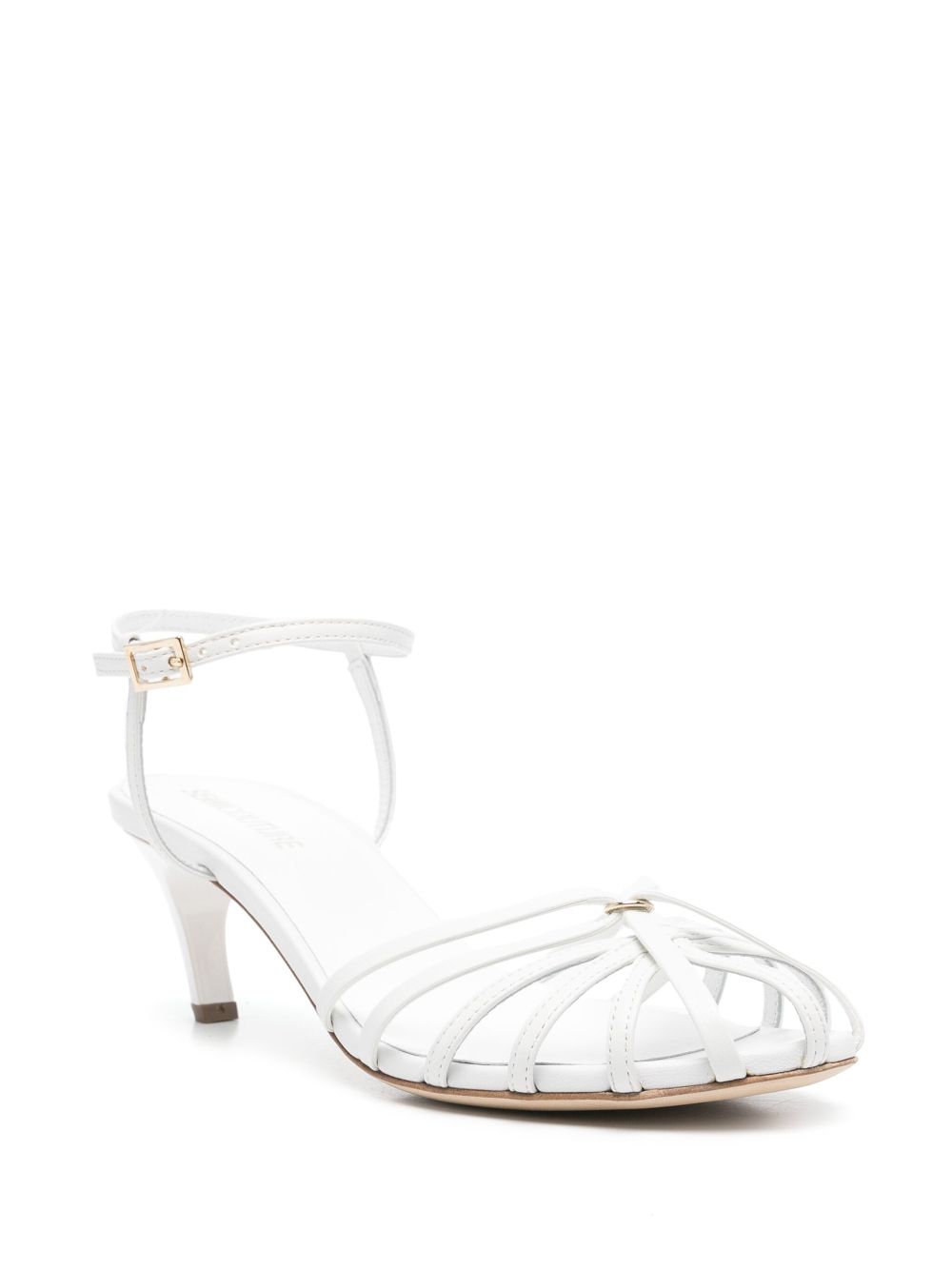 Semicouture 65mm caged sandals - White