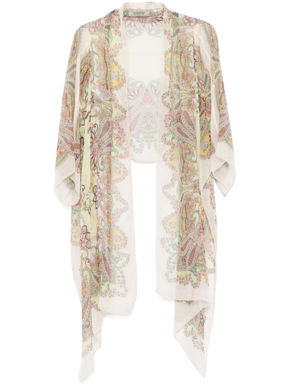 paisley-print silk cape