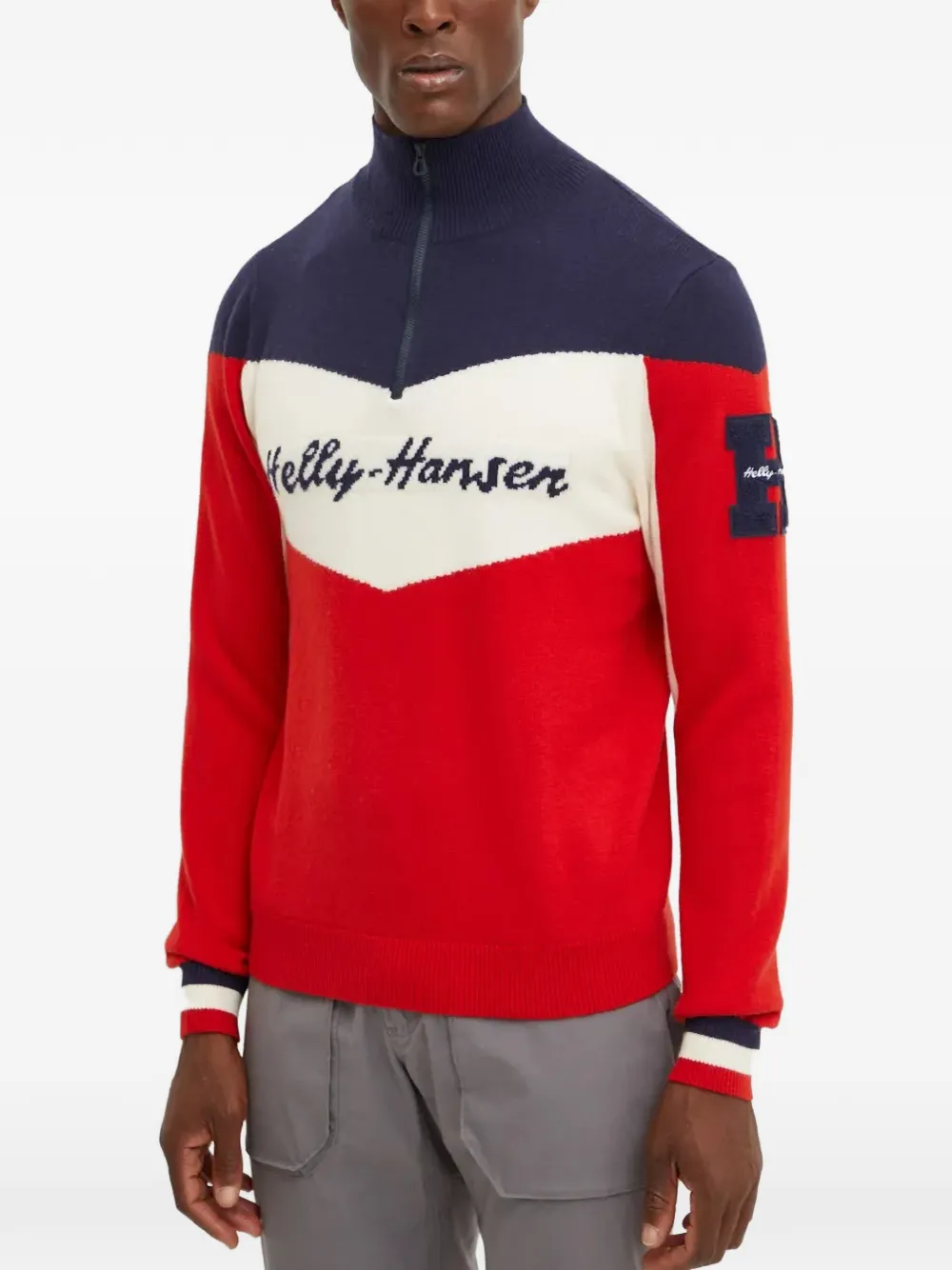 Helly Hansen zip-up colour-block sweater | Red | Image 1