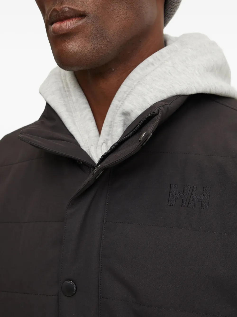 Helly Hansen Hooded Quilted Gilet In Black