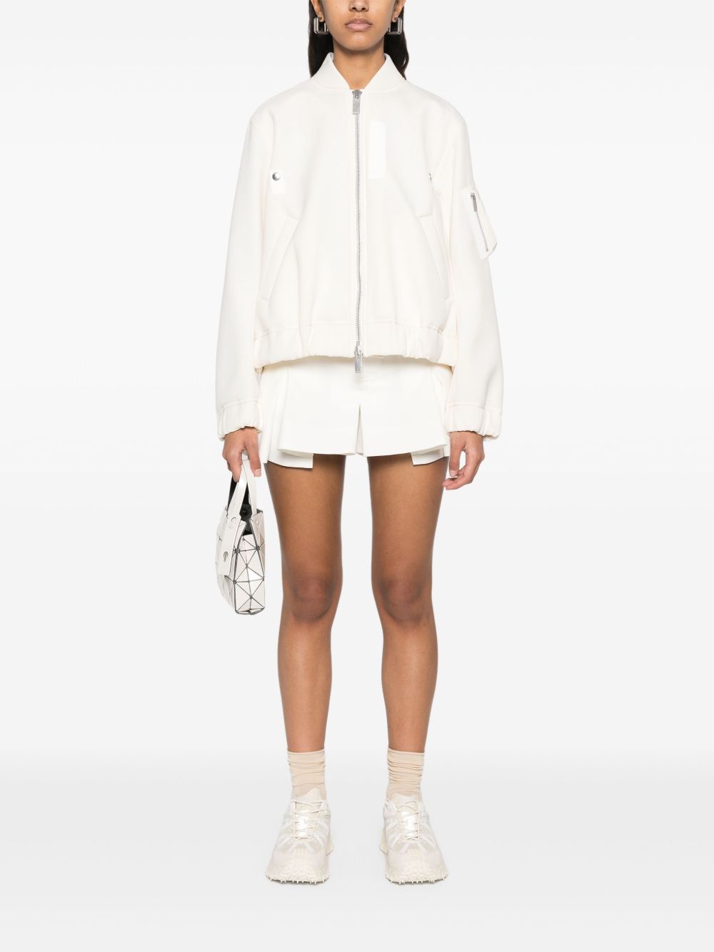 sacai Geplooide shorts - Wit